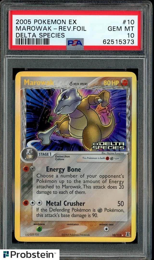 2005 Pokemon Ex Delta Species #10/113 Marowak δ Reverse Holo Foil PSA 10