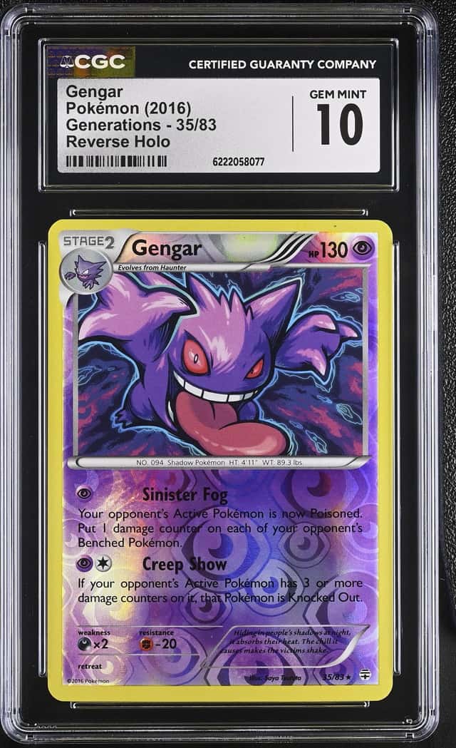 2016 POKEMON XY GENERATIONS #35 GENGAR-REVERSE FOIL CGC 10 GEM MINT