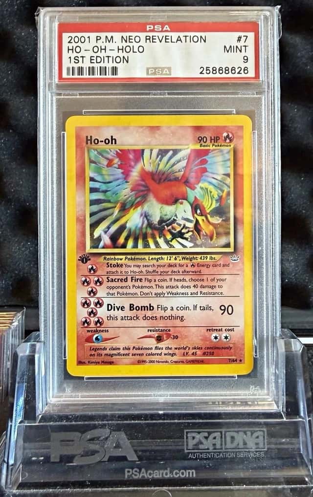 1st Edition Ho-Oh Holo PSA 9 Neo Revelation 2001 #7/64