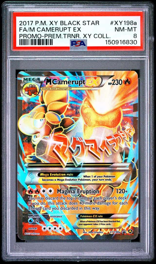 2017 POKEMON XY BLACK STAR M CAMERUPT EX XY198A PSA 8 NM-MT FULL ART PROMO