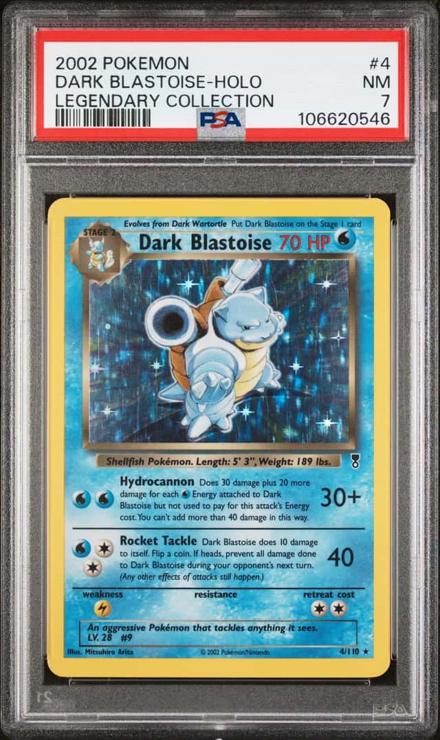 2002 Dark Blastoise Pokemon Legendary Collection Holo #4 PSA 7