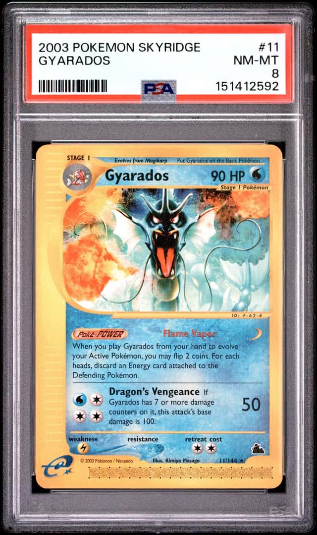 2003 Pokemon Skyridge Gyarados #11/144 PSA 8