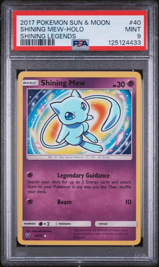 2017 Pokemon Sun & Moon Shining Legends #40 Shining Mew Holo PSA 9 MINT