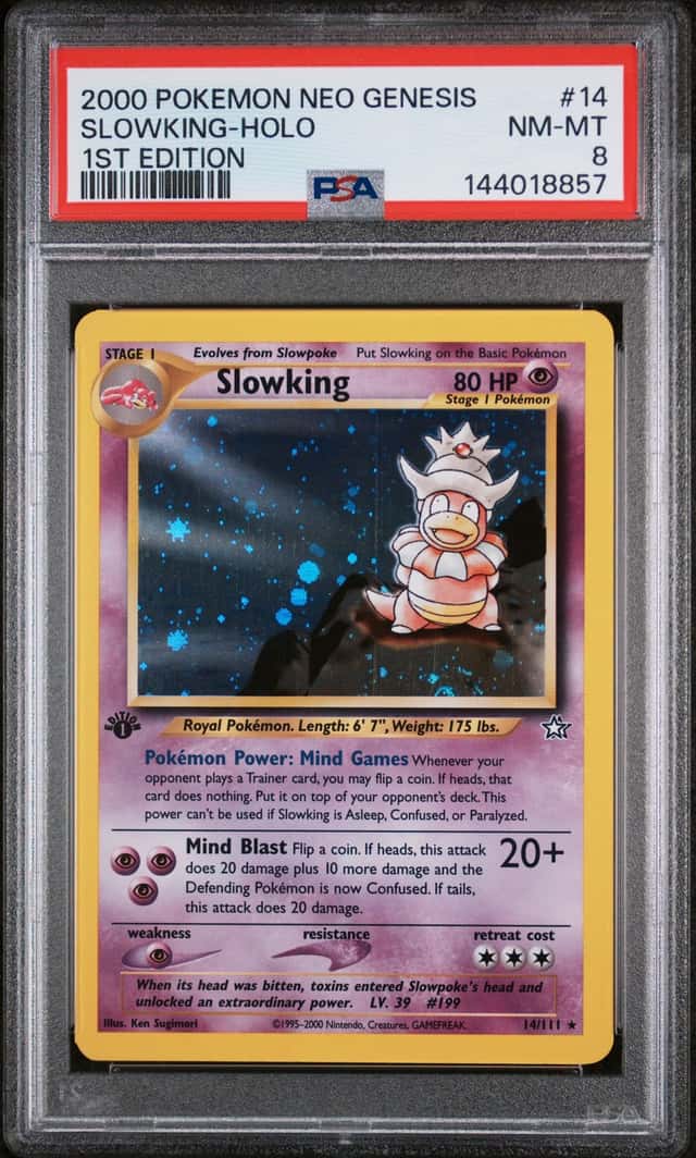 2000 Pokemon Neo Genesis 1st Edition Slowking Rare Holo #14/111 PSA 8