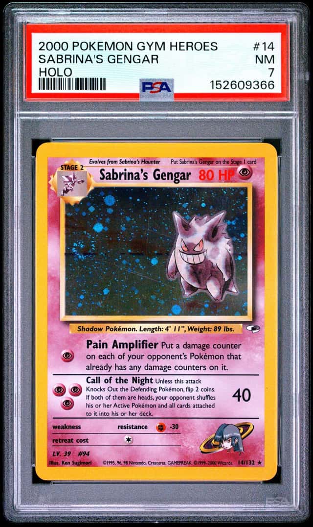 Gym Heroes Sabrina's Gengar Holo 14/132 (2000) PSA 7 Graded Pokemon Card