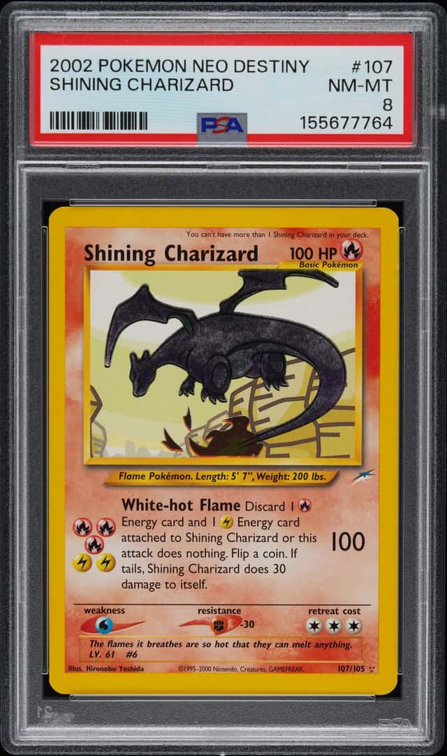 2002 POKEMON NEO DESTINY #107 SHINING CHARIZARD PSA 8