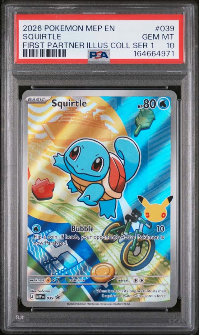 Pokemon 2026 Squirtle 039 First Partner Illustration Series 1 GEM MINT PSA 10