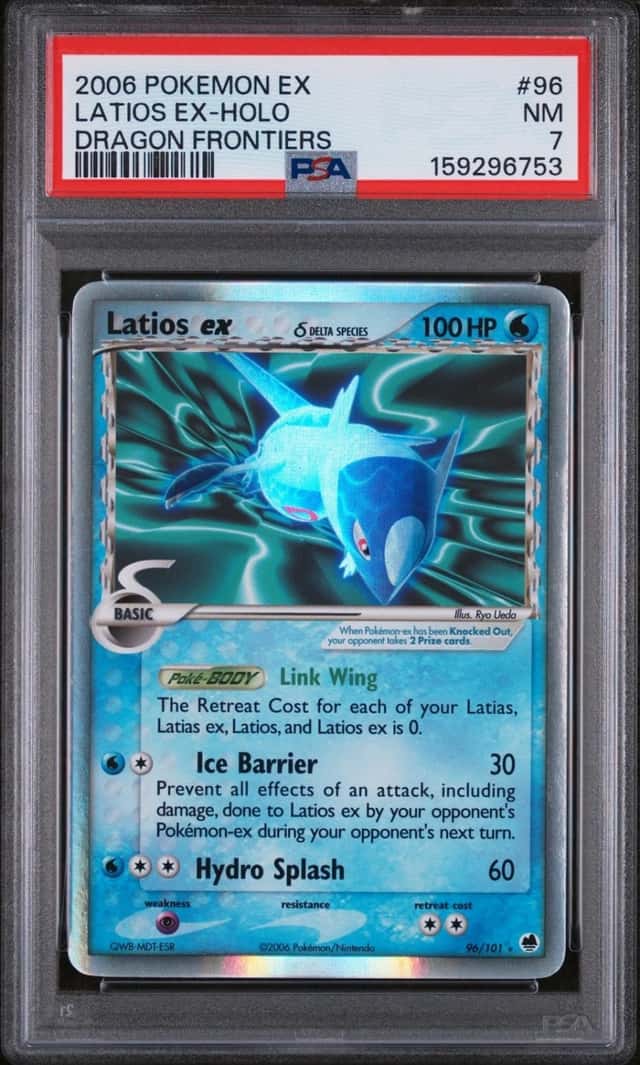 2006 POKEMON EX DRAGON FRONTIERS #96 LATIOS EX-HOLO PSA 7
