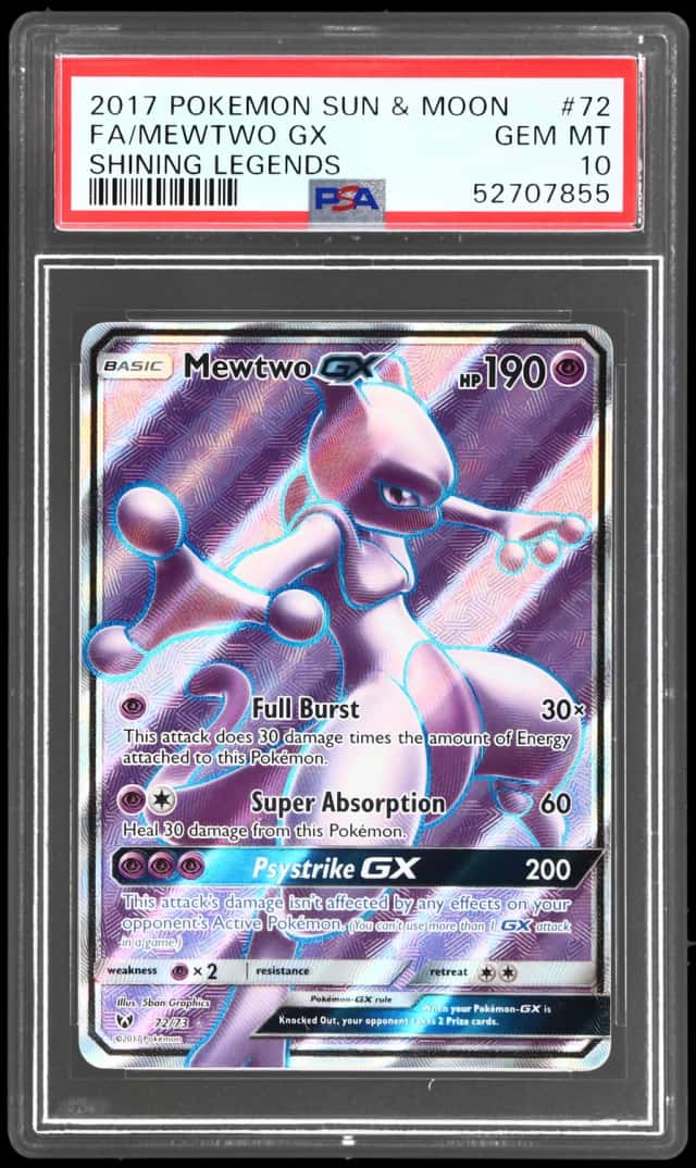 2017 Pokemon Sun and Moon Shining Legends Mewtwo Gx #72
