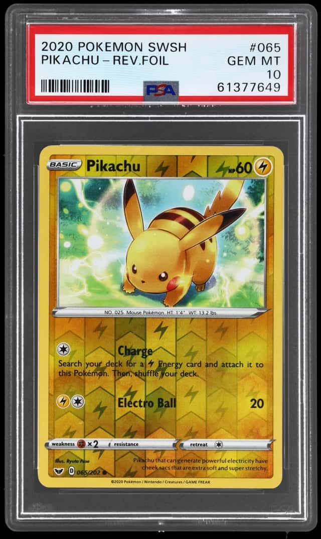 2020 Pokemon Sword and Shield Reverse Holo Pikachu #065