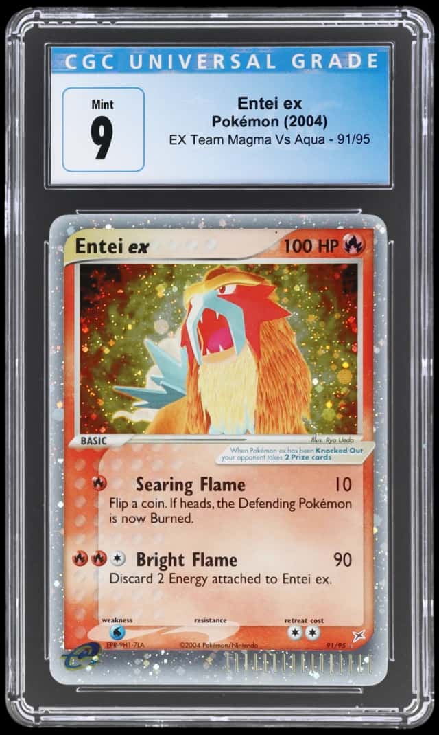 2004 Pokemon Ex Team Magma Vs Team Aqua Holo Entei Ex #91