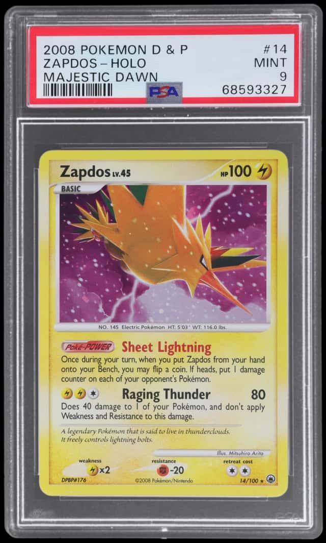 2008 Pokemon Diamond and Pearl Majestic Dawn Holo Zapdos #14