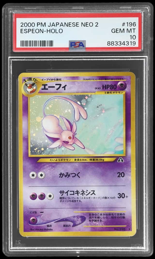2000 Pokemon Neo 2 Japanese Holo Espeon #196