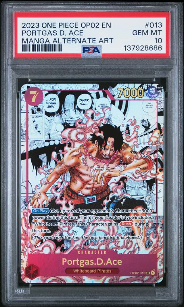 2023 One Piece Paramount War Manga Alternate Art Portgas D. Ace #OP02013