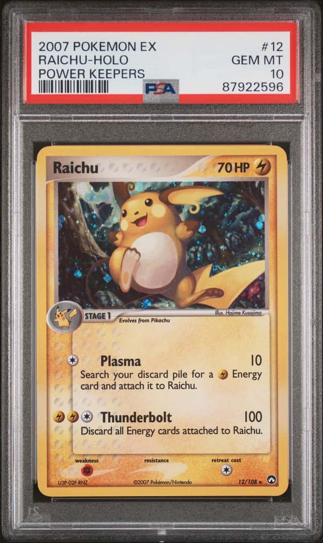 2007 Pokemon Ex Power Keepers Holo Raichu #12