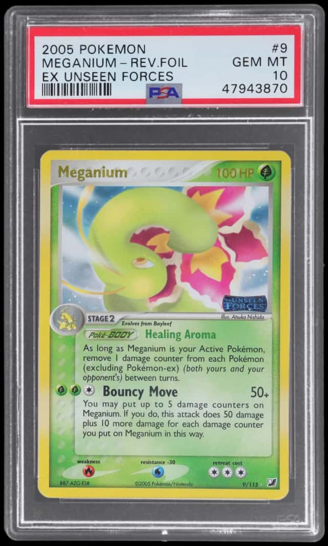 2005 Pokemon Ex Unseen Forces Reverse Foil Meganium #9
