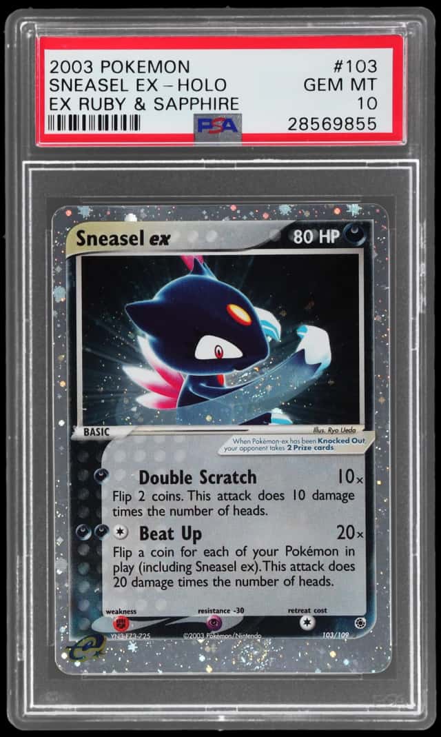 2003 Pokemon Ex Ruby and Sapphire Holo Sneasel Ex #103