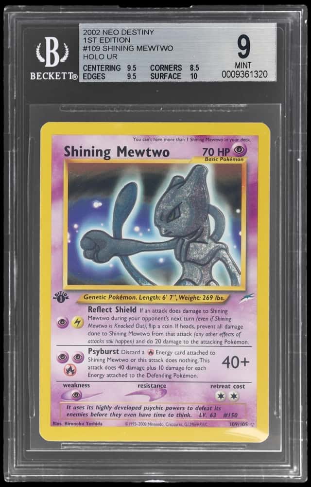 2002 Pokemon Neo Destiny 1st Edition Shining Mewtwo #109