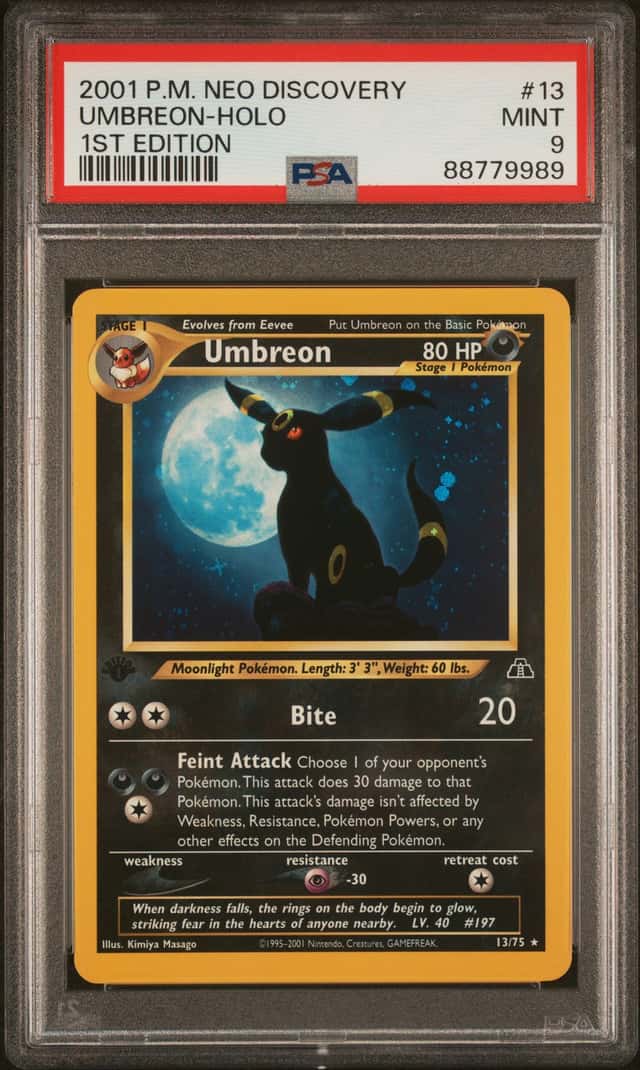 2001 Pokemon Neo Discovery 1st Edition Holo Umbreon #13
