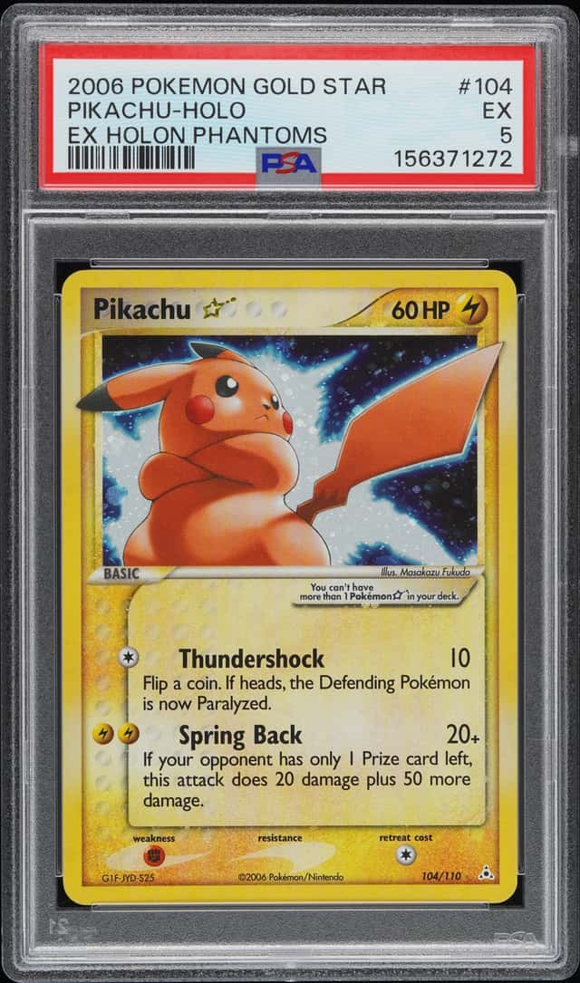 2006 Pokemon Ex Holon Phantoms Holo Pikachu Gold Star #104