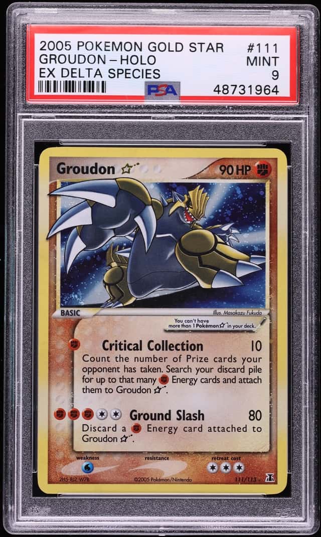2005 Pokemon EX Delta Species Holo Groudon Gold Star #111 PSA 9 MINT