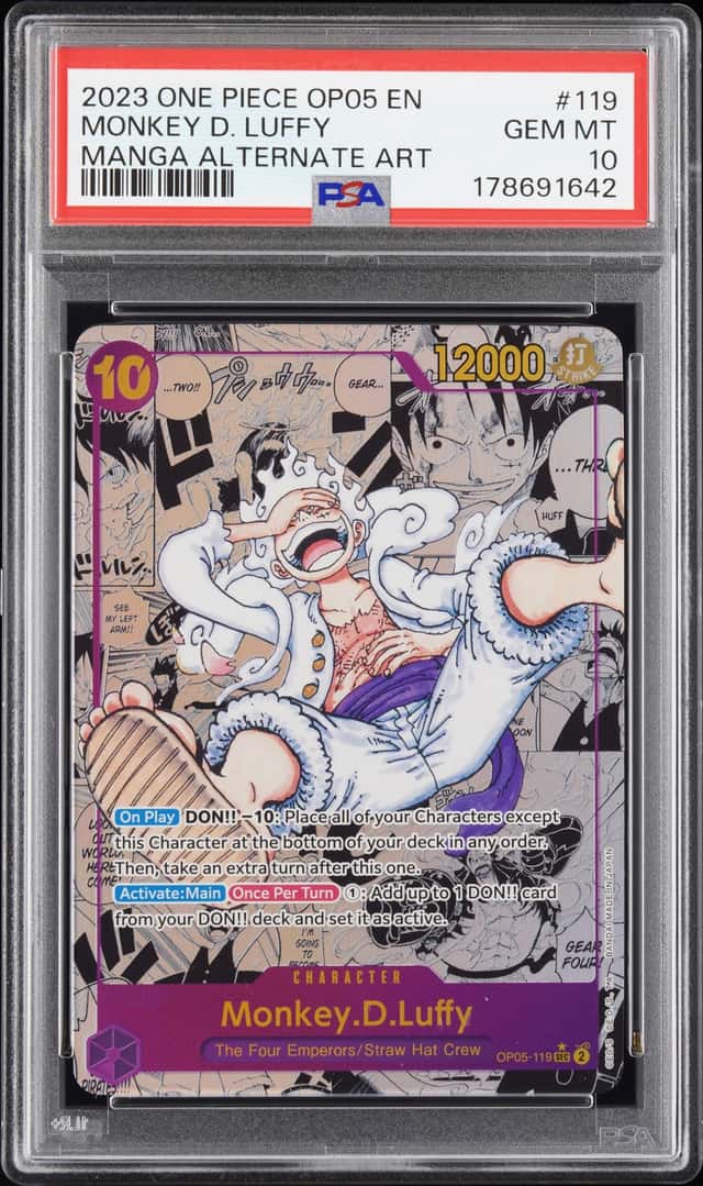 2025 One Piece Monkey D. Luffy Manga Alternative Art #OP05-119 PSA 10