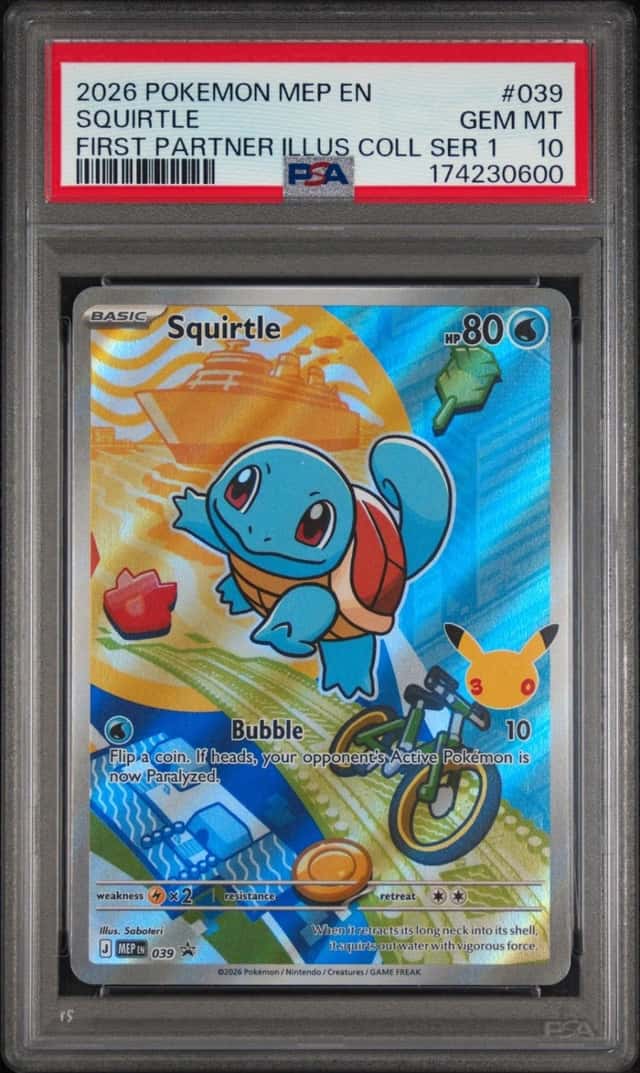 2026 POKEMON FIRST PARTNER ILLUSTRATION COLLECTION PROMO #039 SQUIRTLE PSA 10