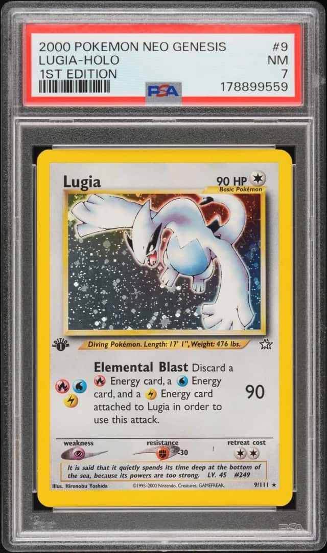 2000 POKEMON NEO GENESIS 1ST EDITION #9 LUGIA-HOLO PSA 7
