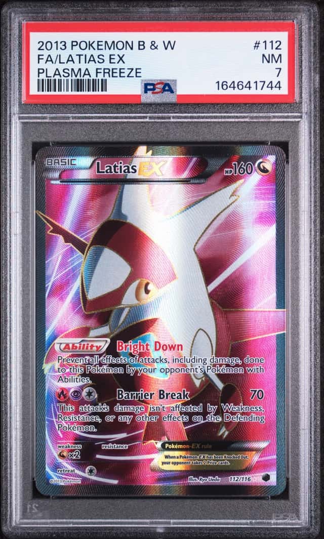 2013 Pokemon B & W #112 FA/Latias EX NM Plasma Freeze PSA 7