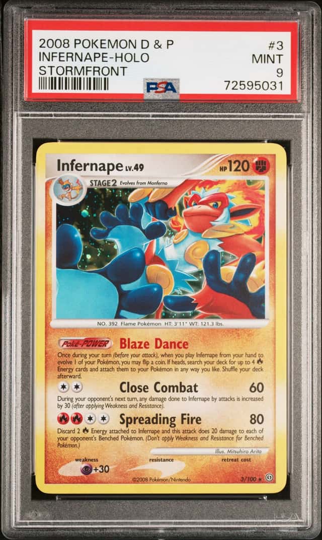 2008 POKEMON DIAMOND & PEARL STORMFRONT #3 INFERNAPE-HOLO PSA 9