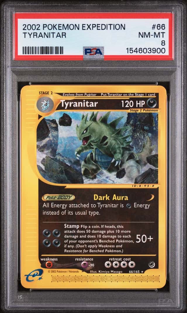 TYRANITAR 2002 POKEMON EXPEDITION 66/165 RARE PSA 8 Q7872