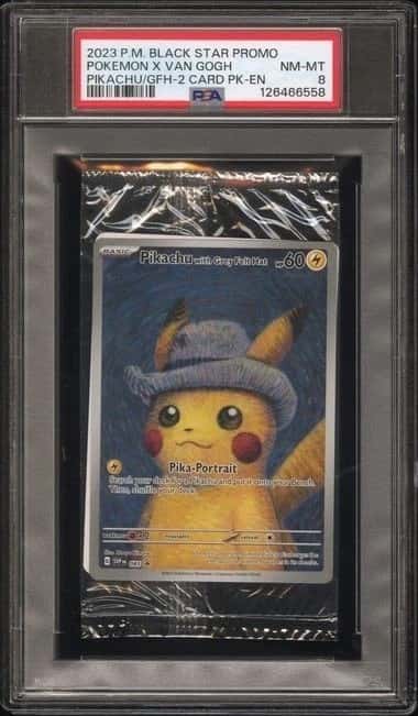 2023 POKEMON BLACK STAR PROMO PACK  X VAN GOGH PIKACHU/GFH-2 CARD PK-EN PSA 8