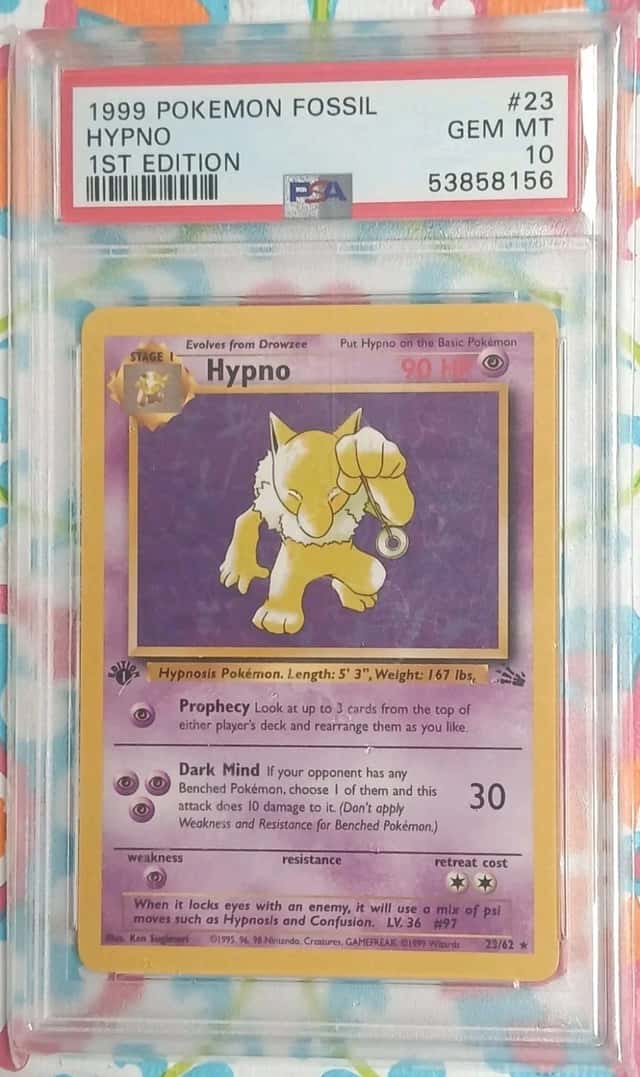 Pokemon Card 1st Edition Fossil #23 Hypno Non Holo PSA 10 GEM MINT 1999