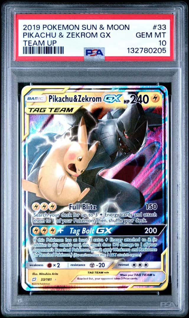 2019 Pokemon Sun & Moon Team Up #33 Pikachu & Zekrom GX PSA 10 GEM MINT