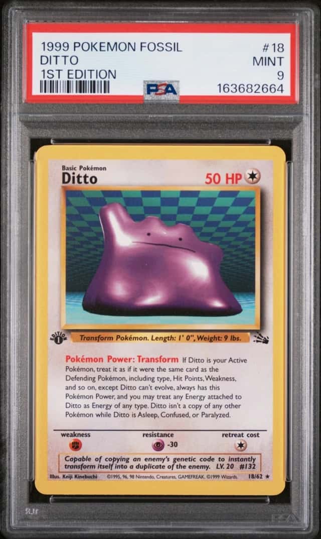 Pokemon Ditto Fossil 18/62 1st Edition PSA 9 Mint