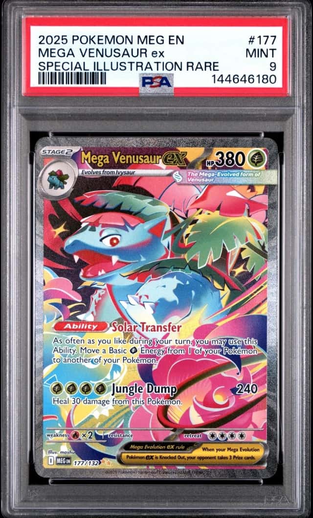 2025 Pokemon Meg En-Mega Evolution #177 Mega Venusaur Ex SIR PSA 9