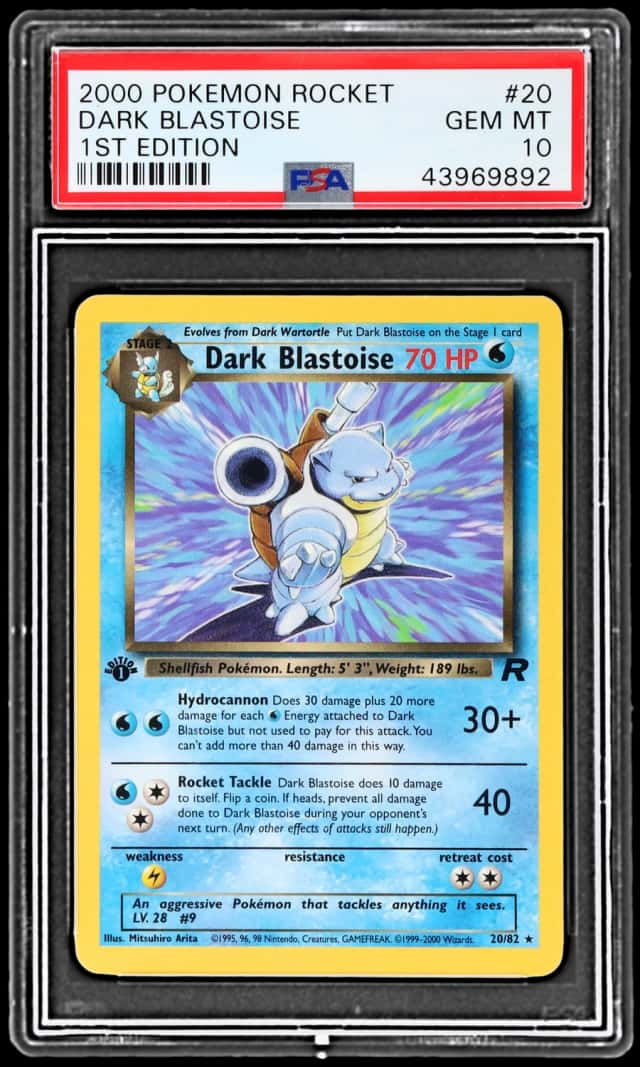 2000 Pokemon Team Rocket 1st Edition Dark Blastoise #20