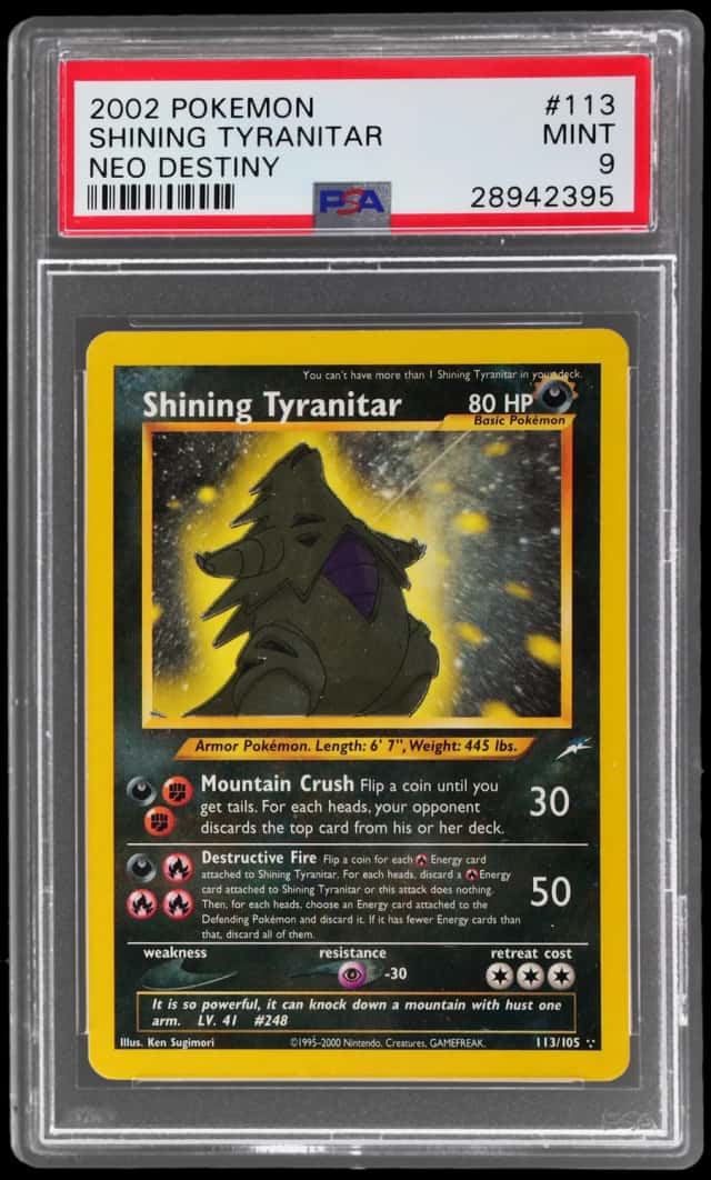 2002 Pokemon Neo Destiny Shining Tyranitar #113