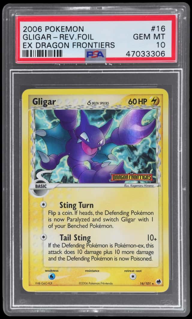 2006 Pokemon Ex Dragon Frontiers Reverse Foil Gligar #16
