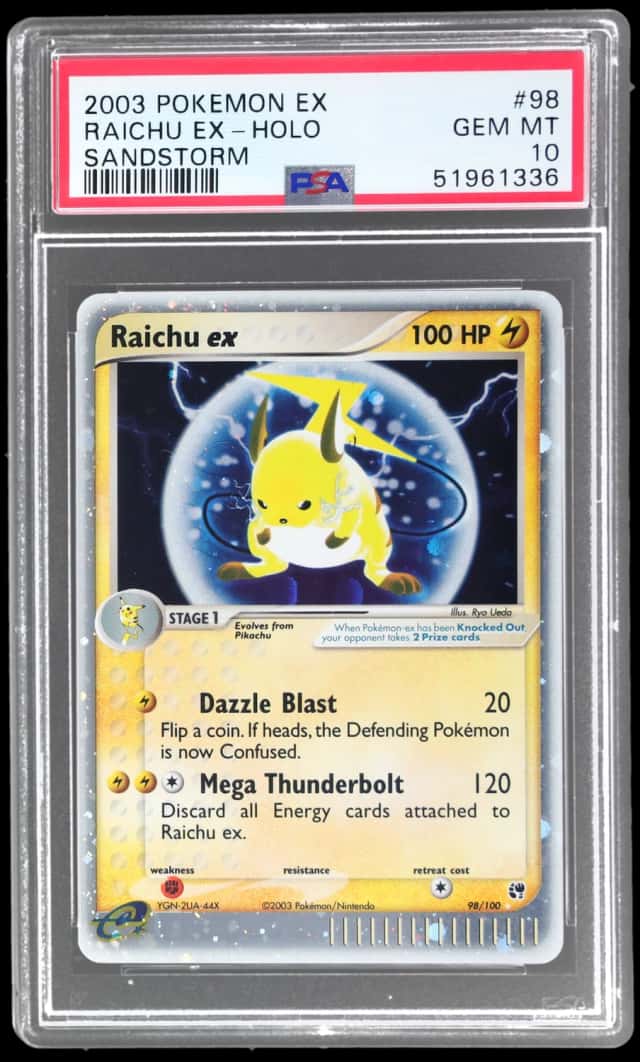 2003 Pokemon Ex Sandstorm Holo Raichu Ex #98