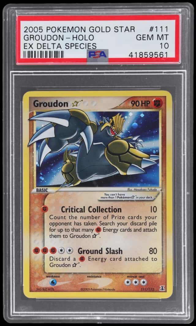2005 Pokemon Ex Delta Species Gold Star Holo Groudon #111