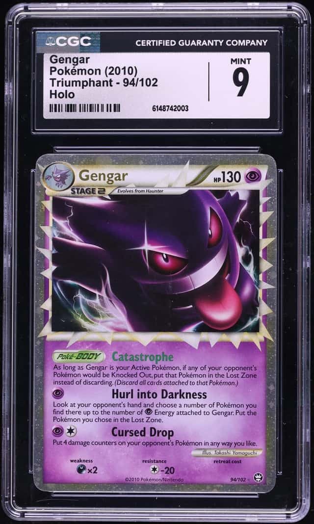 2010 Pokemon HeartGold & SoulSilver Triumphant Holo Gengar #94 CGC 9 MINT