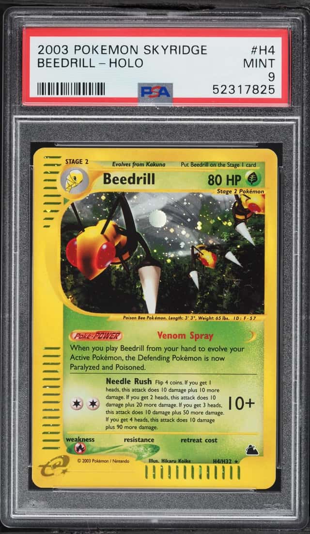 2003 Pokemon Skyridge Holo Beedrill #H4 PSA 9 MINT