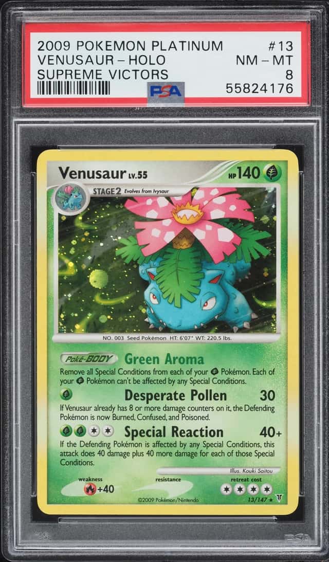 2009 Pokemon Platinum Supreme Victors Holo Venusaur #13 PSA 8 NM-MT