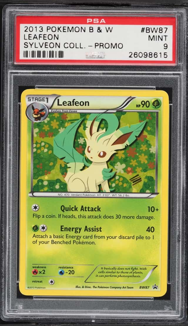 2013 Pokemon Black & White Promo Sylveon Collection Holo Leafeon #BW87 PSA 9 MINT