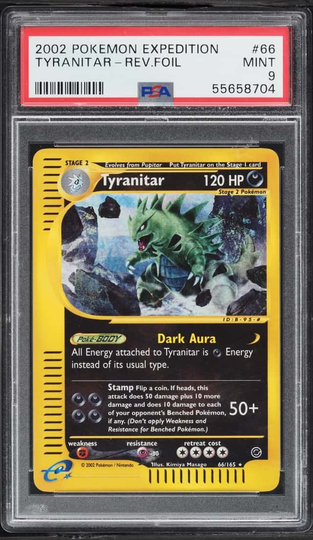 2002 Pokemon Expedition Reverse Holo Tyranitar #66 PSA 9 MINT