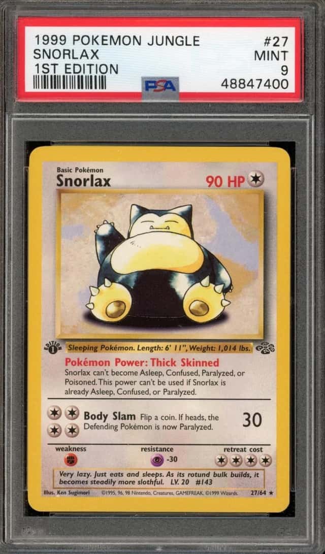 Pokemon Snorlax Jungle 27/64 1st Edition PSA 9 Mint