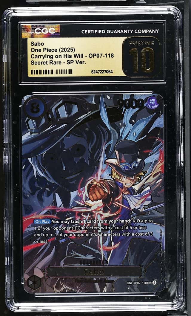 2025 One Piece Carrying On His Will SP SEC Alt Art Sabo #OP07-118 CGC 10 PRISTINE