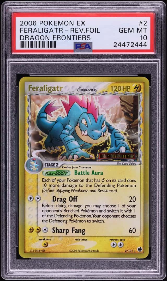2006 Pokemon EX Dragon Frontiers Reverse Holo Feraligatr #2 PSA 10 GEM MINT