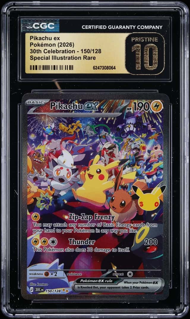 2026 Pokemon 30th Celebration SIR Pikachu Ex #150 CGC 10 PRISTINE